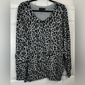 Lane Bryant Women’s Cardigan Sweater - Size 26/28 Cheetah Print